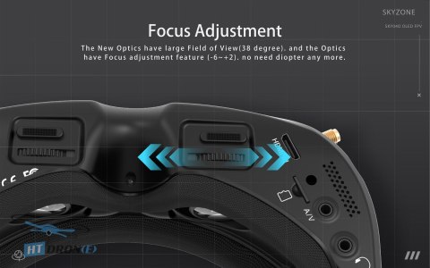 Packaging of SKYZONE SKY04O Black FPV Goggles - kit contents at HTDRONE