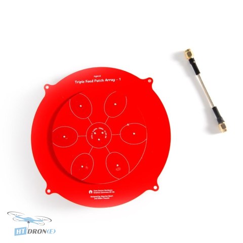 Partizan Triple Feed Patch Array 5.8G SMA FPV Goggles Antenna - side 3-quarter view, HTDRONE shop