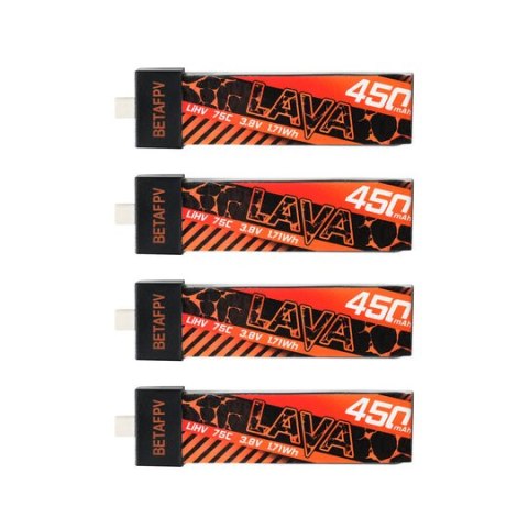 Battery BETAFPV LAVA LiHv 1S 3.8V 450mAh 75C (4PCS)