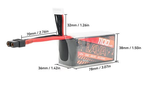 Battery BETAFPV LAVA Series LiPo 6S 1100mAh 22.2V 100C XT60