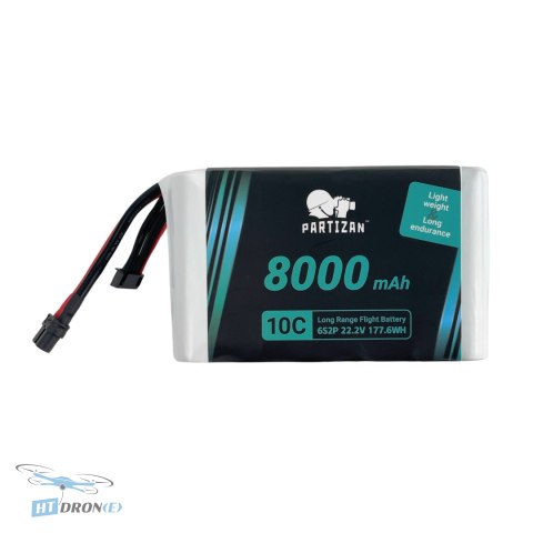 Батарея Partizan Li-ion 6S2P 8000mAh 10C XT60 крупний план роз'єму XT60 купити зараз магазин HTDRONE