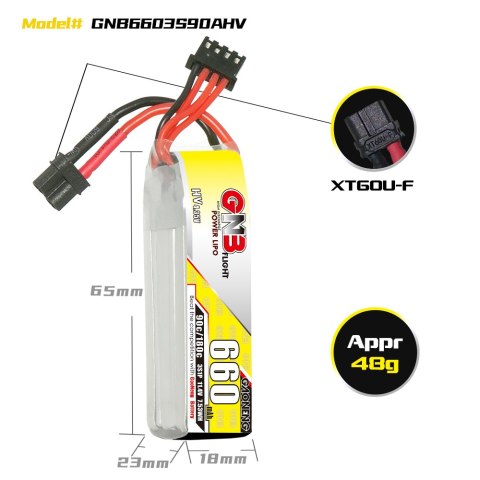 Battery GNB GAONENG LiHV 3S 11.4V 660mAh 90C XT30