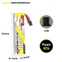 Battery GNB LiHV 1S 3.8V 530mAh 90C A30 Cabled
