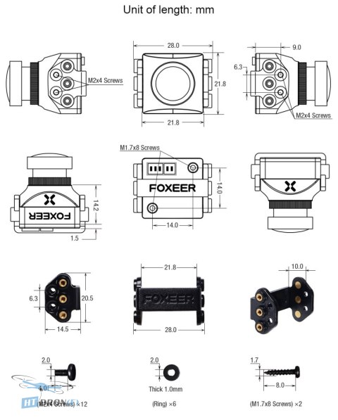 Opakowanie kamery FPV Foxeer Razer Mini 1200TVL zawartość zestawu sklep najlepsza cena