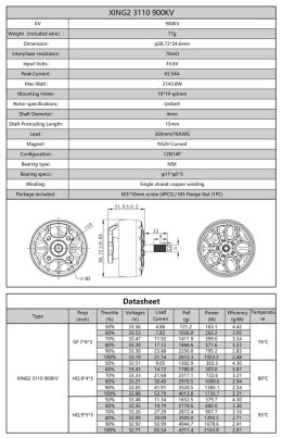 Motor iFlight XING2 3110 Unibell 900KV