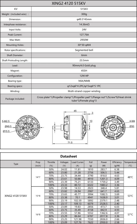 Motor iFlight XING2 4120 515KV