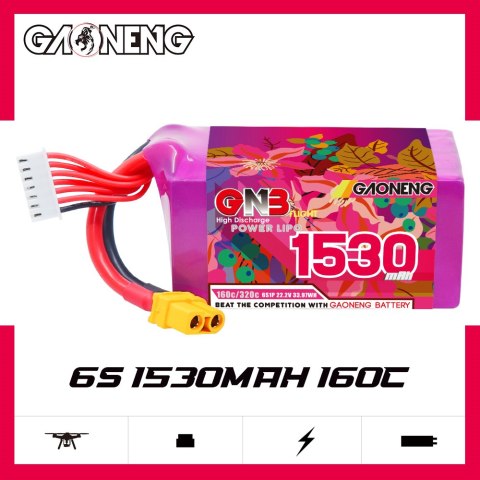 Battery GNB GAONENG 1530mah 6S1P 22.2V 160C XH-JST 7P XT60