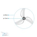 BETAFPV Gemfan 1611 3-Blade Clear Grey FPV propeller - detailed side view, buy now at HTDRONE