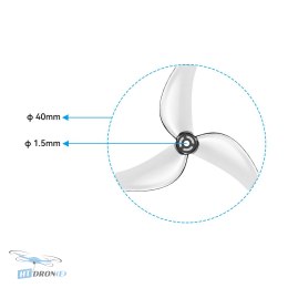 BETAFPV Gemfan 1611 3-лопатевий Clear Grey FPV пропелер - детальний вид збоку, купити зараз у HTDRONE