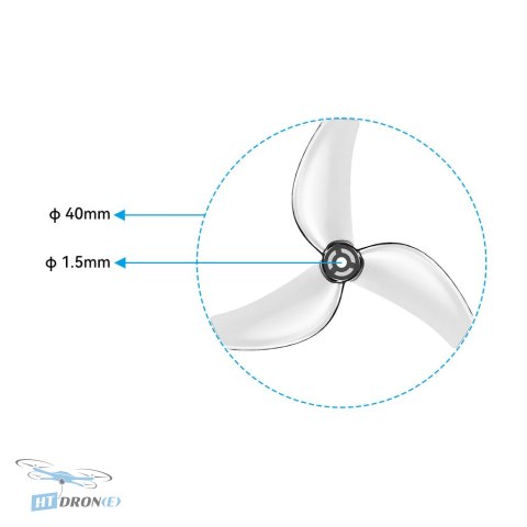 BETAFPV Gemfan 1611 3-Blade Clear Grey FPV propeller - detailed side view, buy now at HTDRONE