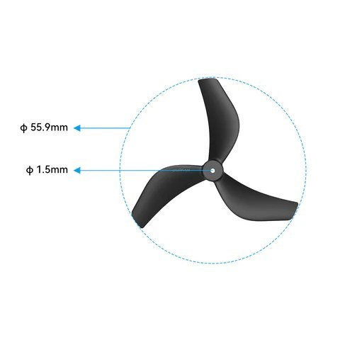 Propellers Gemfan 2218 3-Blade Propellers (1.5mm Shaft) black 4pcs