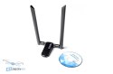 Opakowanie adaptera WiFi HTDRONE RTL8812AU Dual Band AC867 antena 5dBi akcesoria w zestawie