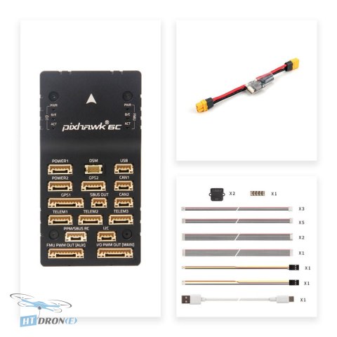 Kit contents Holybro Pixhawk 6C with PM02 V3 module accessories and instructions