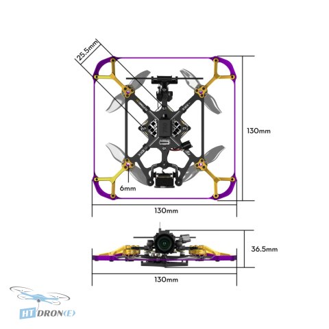 FLYWOO Flytimes 85 HD O4 2S ELRS 2.4G rear view - connection details at HTDRONE