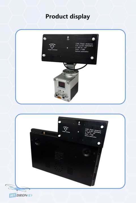 Detail złącza RP-SMA anteny Maple Wireless 17dB