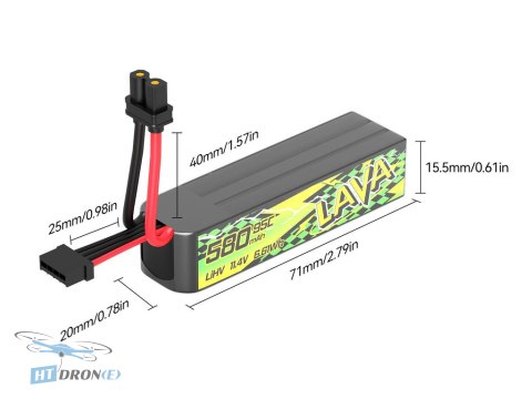Opakowanie baterii BETAFPV LAVA II 3S 580mAh 95C (2 sztuki) - kup teraz w HTDRONE