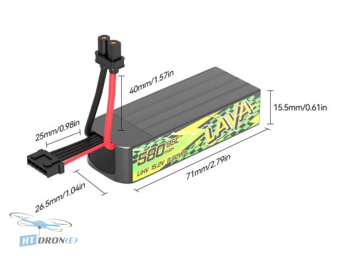 Упаковка акумуляторів BETAFPV LAVA II 4S 580mAh 95C 2 шт - комплект