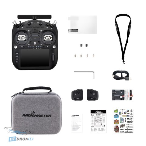 RadioMaster TX16S MK3 Charcoal RC transmitter – factory packaging and set contents