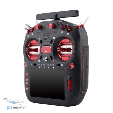 RadioMaster TX16S MK3 MAX Blue RC transmitter - rear view with charging ports at HTDRONE