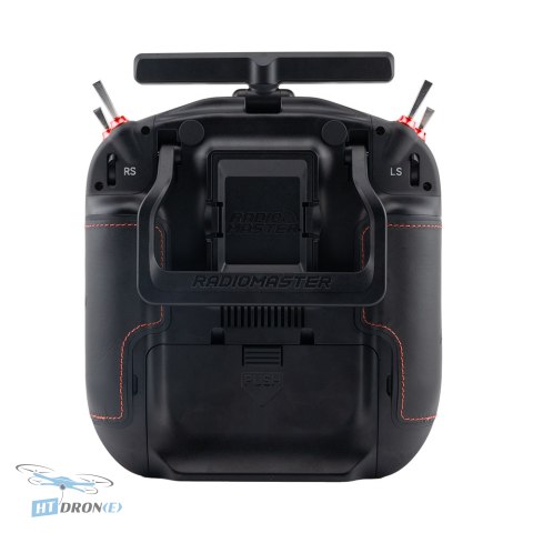 RadioMaster TX16S MK3 MAX Blue RC transmitter - detailed shot of knobs and buttons at HTDRONE