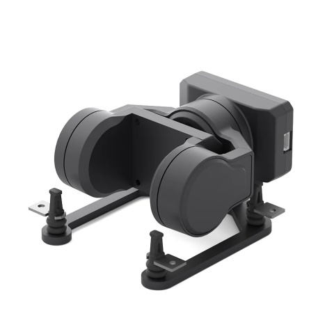 Widok gimbala FPV w konfiguracji dwuosiowej, podkreślający zwiększoną stabilizację obrazu.