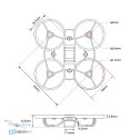 Tylna część ramy FPV BETAFPV Air65 Champion Brushless Transparent Pink - szczegół konstrukcji