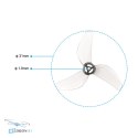Gemfan 1207-3 PC Clear 1.0mm śmigła FPV cena sklep HTDRONE - widok z boku