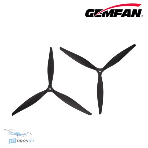 Gemfan 1510F Folding Glass Fiber Nylon śmigło 3-łopatowe czarne detale widok HTDRONE
