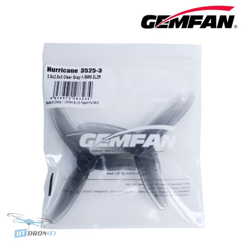 Opakowanie Gemfan Hurricane 3525-3 3.5 cala szarych śmigieł FPV 2CW 2CCW cena HTDRONE