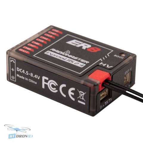 RadioMaster ER8 ELRS odbiornik FPV złącza PWM widok z trzech czwartych cena