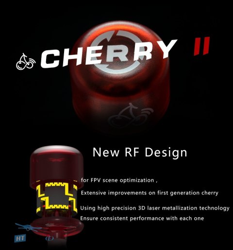 RushFPV Cherry SMA RHCP Transparent Red VTX Antenna for FPV Racing Drones