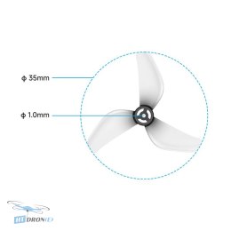Gemfan Śmigła BETAFPV Gemfan 1409 35mm PC 3-Blade 1mm Transparent Grey (6CW+6CCW)