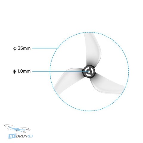 Gemfan Śmigło BETAFPV Gemfan 1409 35mm PC 3-Blade 1mm White (6CW+6CCW)