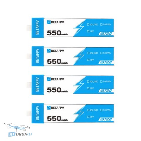 Акумулятор BETAFPV LiHv 1S 550mAh 40C BT2.0 для FPV дрона вид 3/4 купити в HTDRONE