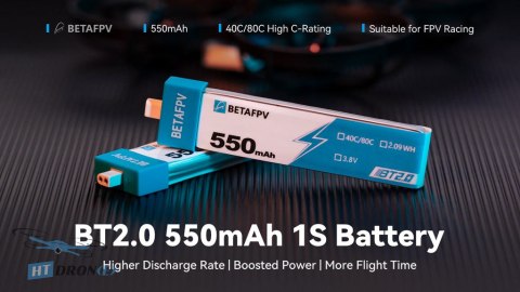 Упаковка 4 шт батарей BETAFPV LiHv 1S 550mAh 40C BT2.0 набір аксесуарів HTDRONE