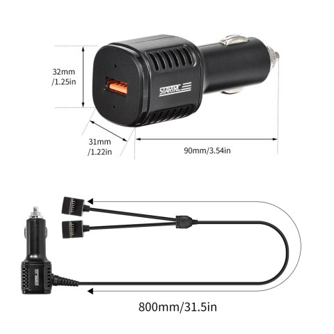 Car Charger 3 in 1 for DJI Mini 3 Pro