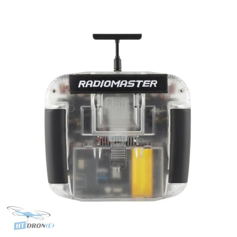 RadioMaster Boxer ExpressLRS Transparent tył aparatury z portami ładowania i modułem ExpressLRS