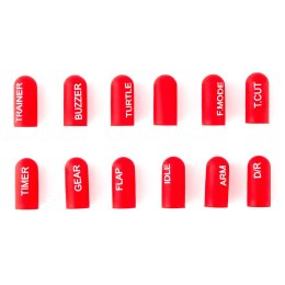 Labeled Silicon Switch Cover Set RadioMaster SHORT Red