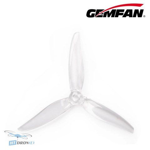 Gemfan Hurricane 5127-3 PC Clear FPV propellers in 3-quarter view, best price at HTDRONE