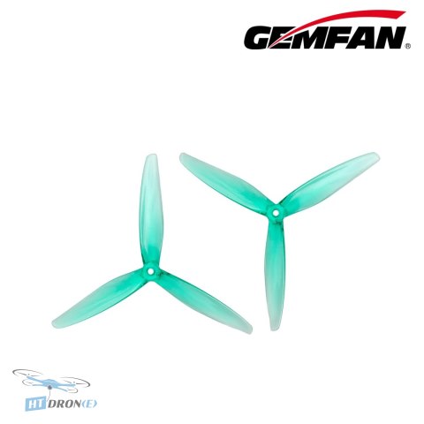 Gemfan Hurricane 7050-3 PC Durable Clear Green śmigła FPV widok z boku, najlepsza cena