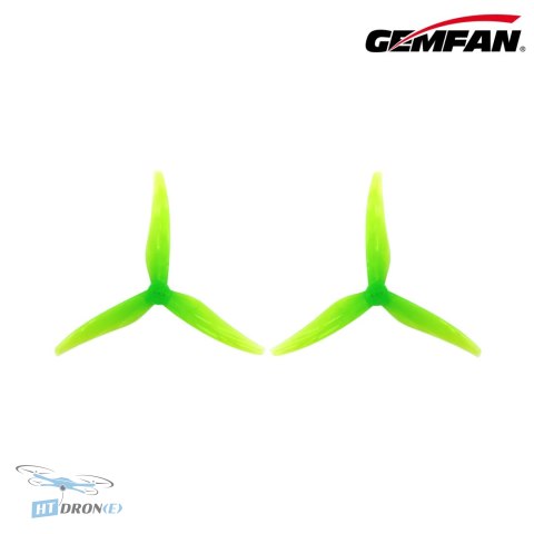 Tylna część zielonych śmigieł Gemfan Super Light 5125-3 T mount sklep HTDRONE