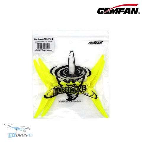 Gemfan Super Light 5125-3 Yellow śmigła FPV widok z góry detale konstrukcji