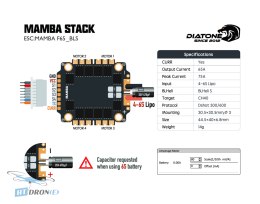 Diatone MAMBA F65_BLS ESC szczegółowy widok kontrolera obrotów do drona FPV sklep HTDRONE