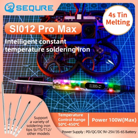 Pro Max Kit SEQURE SI012 Soldering Iron with T12-B2 tip