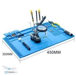 Główny widok maty roboczej SEQURE Silicone 450x300 MM niebieskiej do FPV