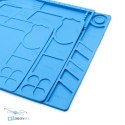 Szczegół powierzchni maty roboczej SEQURE Silicone 450x300 MM niebieskiej