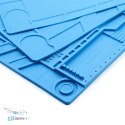 Zawartość opakowania maty roboczej SEQURE Silicone 450x300 MM niebieskiej