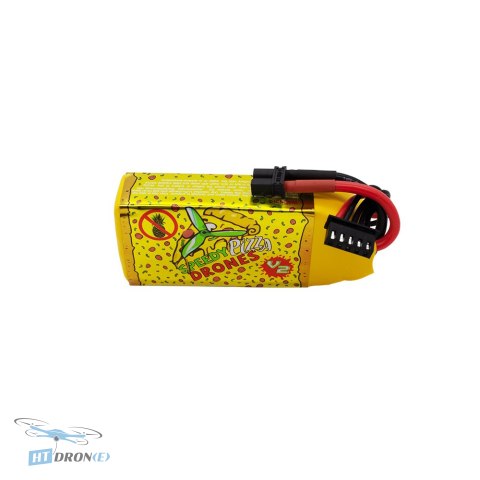 CNHL Pizza Series Lipo 4S 600mAh 120C battery top-down view technical details HTDRONE