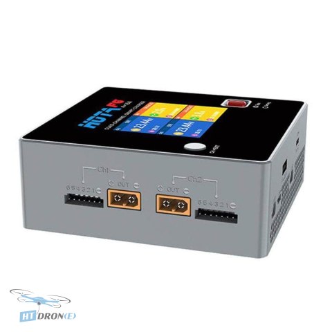 HOTA F6 4x250W 15A 1-6S DC charger from a different angle, buy now at HTDRONE