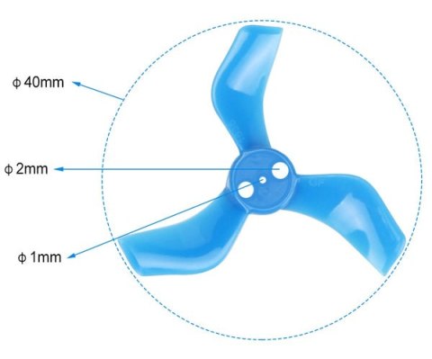 Propellers BETAFPV 40mm 3-Blade Propellers 1.5mm Shaft Multicolor (16pcs)